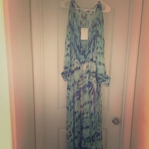 Maxi Flared Printed Dress with Full Sleeves